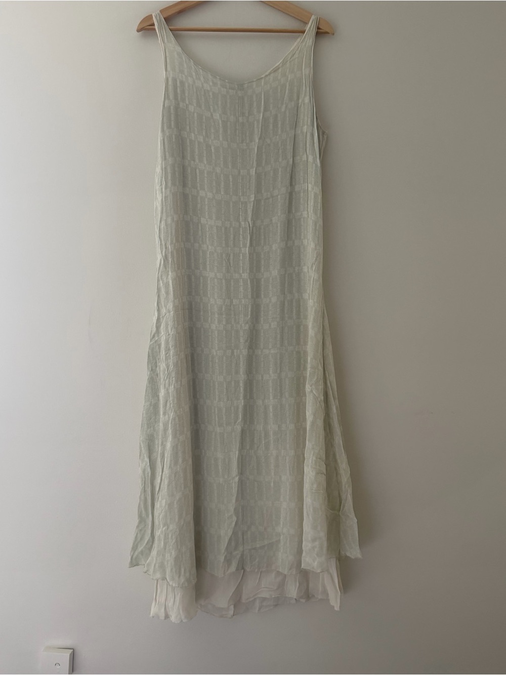 Vintage 90s Midi Dress Layered Sleeveless Mermaid Coastal Fairy Green Size Small